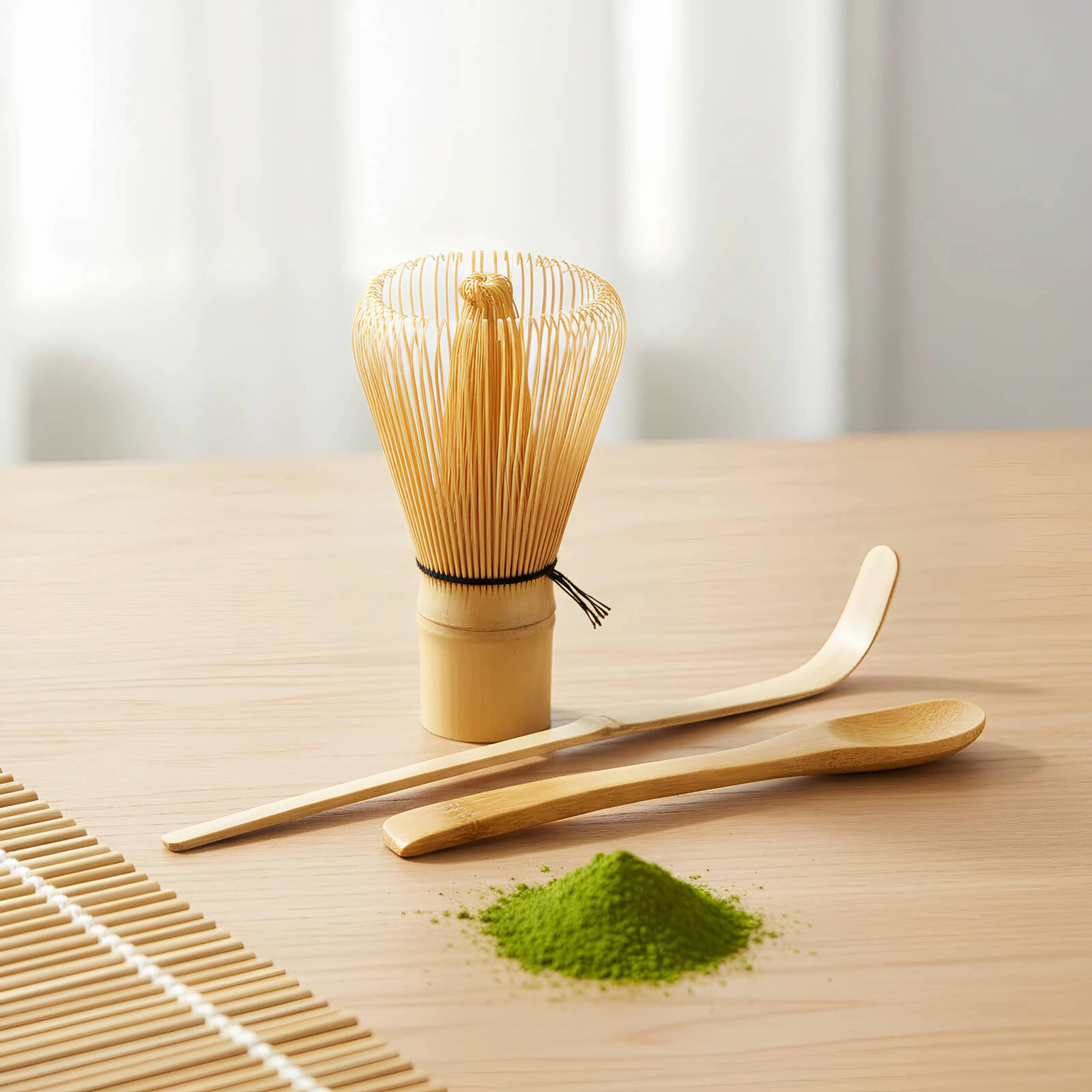 Bamboe matcha-accessoireset – chasen en chashaku