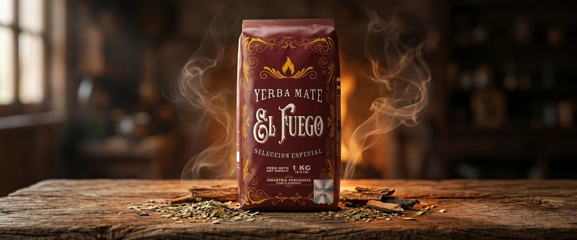 El Fuego 1 kg in papieren verpakking – krachtige en intense yerba mate, verpakt bij de bron.