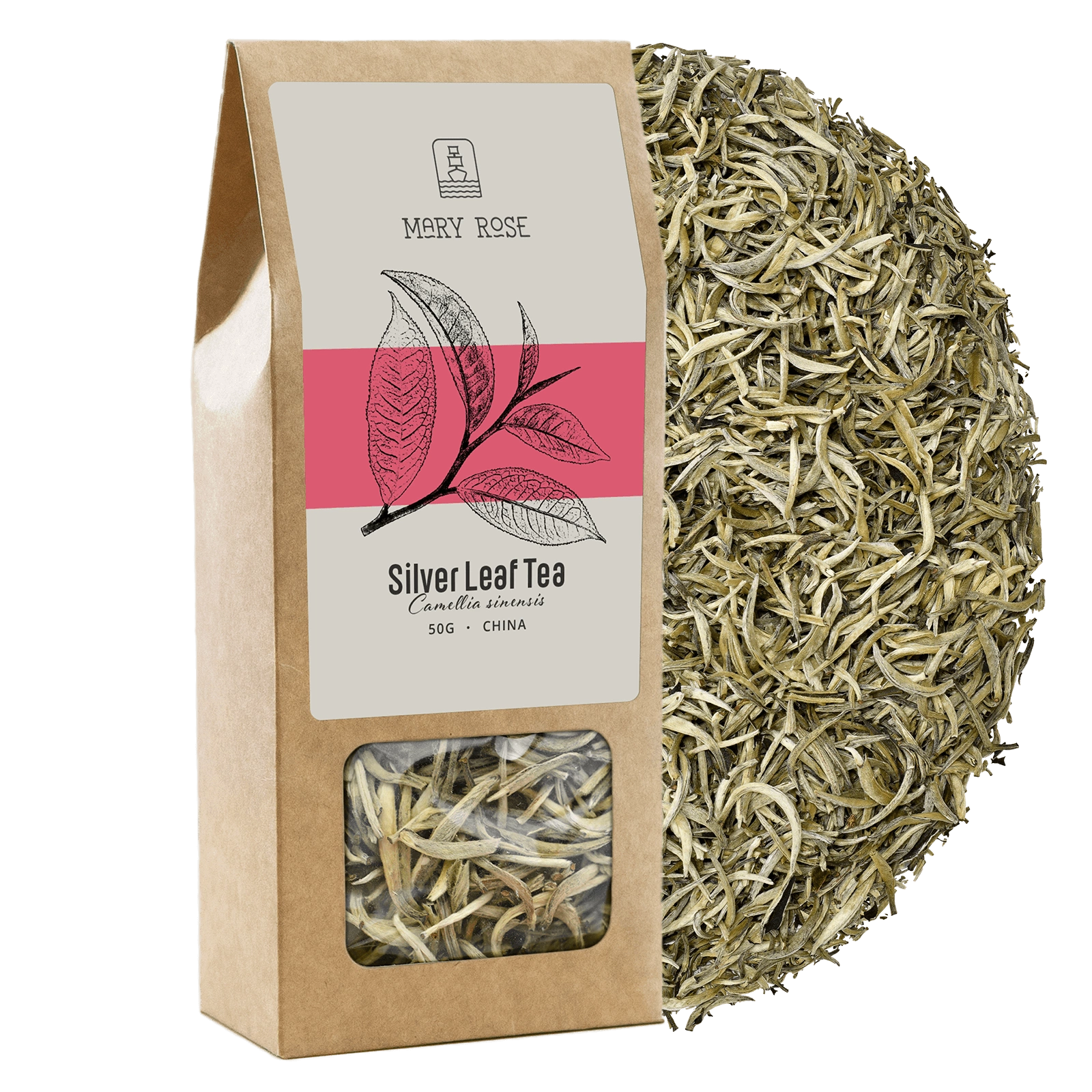 Mary Rose White Silver Leaf thee