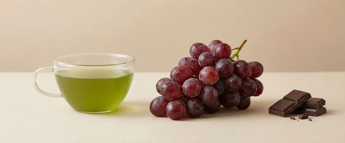 De sterkste polyfenolen – resveratrol, quercetine en EGCG in plantaardige producten
