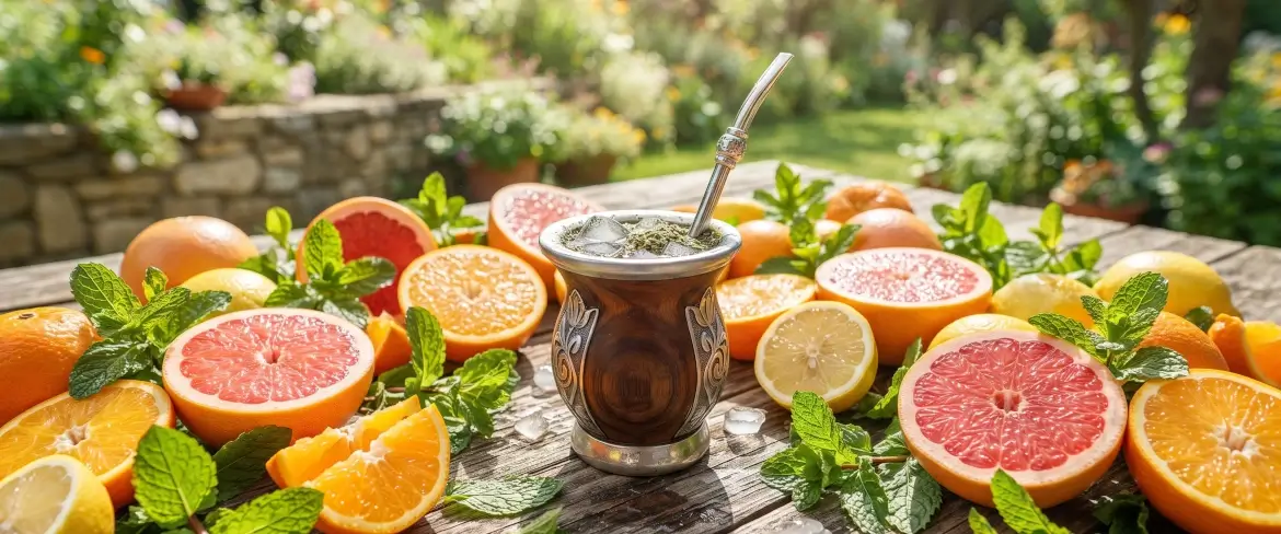 Verfrissende, koude yerba mate met een vleugje citrusvruchten