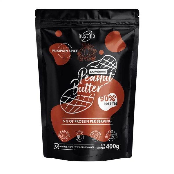 Nustino – Pindakaas in poedervorm – Pumpkin Spice (geen suiker toegevoegd) 400 g