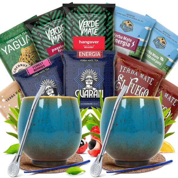Yerba Mate Set VOOR TWEE Kalebas Bombilla