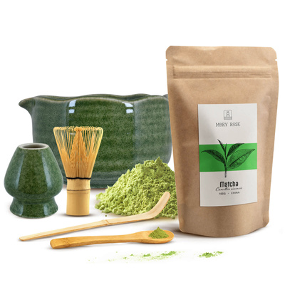 Matcha theezetset: matcha 100g + accessoires