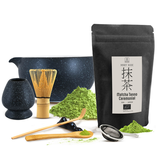 Ceremonieel set voor het zetten van matcha-thee: Japanse BIO matcha 30g + accessoires