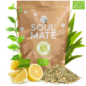 Yerba Mate Set Soul Mate Organica Menta Limon 500g 0,5kg Kalebas + Bombilla