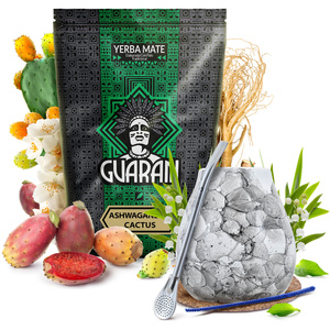Yerba Mate set Guarani Ashwagandha 500g Kalebas + Bombilla