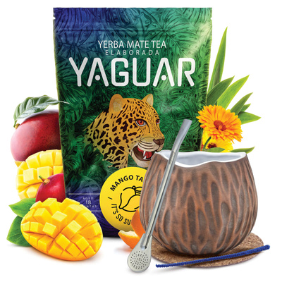 Yerba Mate Set Yaguar 500g 0,5kg Kalebas + Bombilla