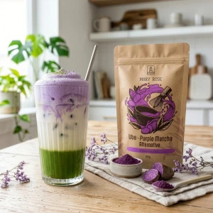 Set voor kleurrijke Matcha Latte: Matcha + Purple Matcha + accessoires