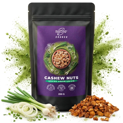 Nustino Crunch – Geroosterde cashewnoten – Spring Green Onion 200 g