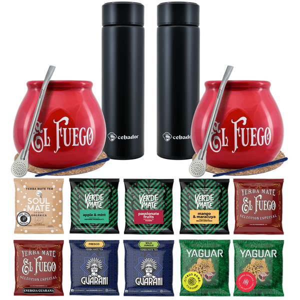 Yerba Mate Thermos Bombilla Set voor Twee 500g