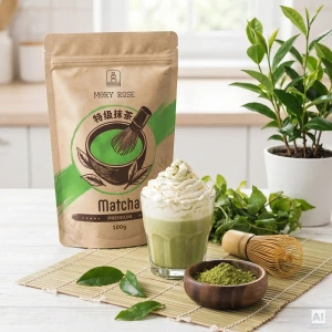 Set van 2 Chinese matcha‑theeën: premium + culinair