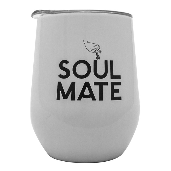 TermoLid – thermobeker voor yerba mate met deksel – Soul Mate (wit) – 350 ml