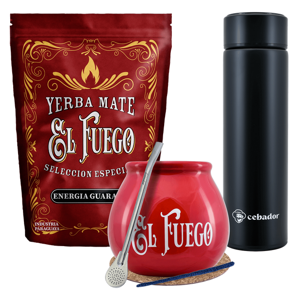 Yerba Mate El Fuego MOC 500g kalebas thermoskan set