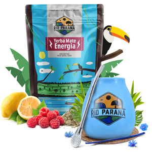 Yerba Mate set Rio Parana Energia 500g Kalebas + Bombilla