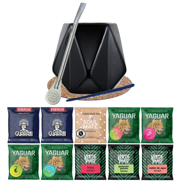 Set Yerba Verde Mate Green 10x50 Mate Cup Diamente