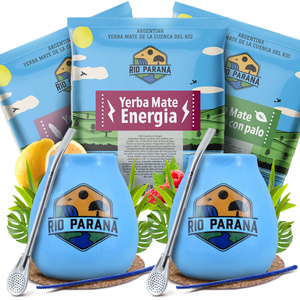 Yerba Mate Rio Parana Set VOOR TWEE Kalebas Bombilla