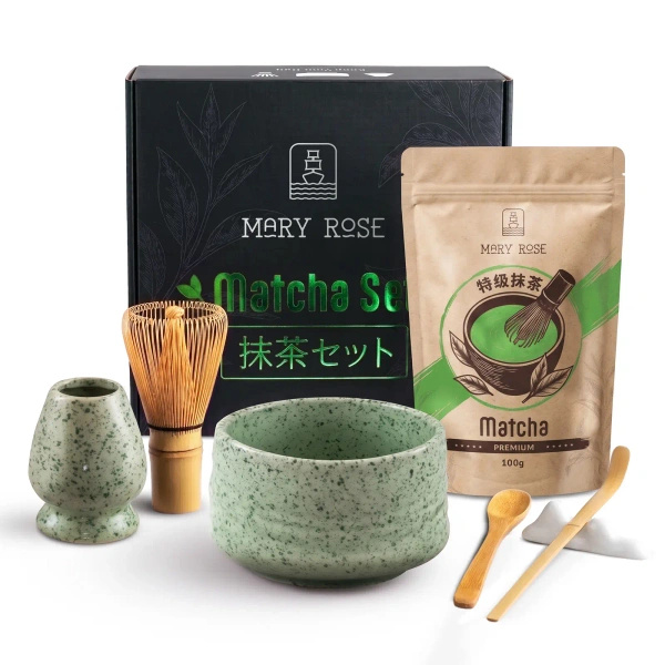 Cadeauset: premium matcha + matchawan + bamboeaccessoires