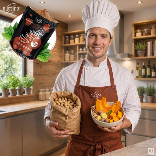 Nustino – Pindakaas in poedervorm – Pumpkin Spice (geen suiker toegevoegd) 400 g