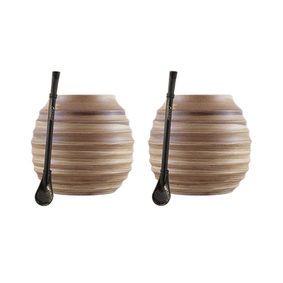 Yerba Mate Accessoireset: 2x Kalebas + 2x Bombilla