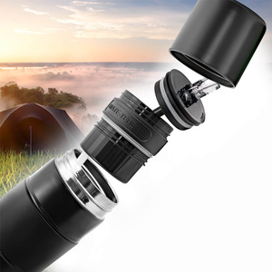 Yerbomos XL ALL IN ONE - 750ml - Mate beker, thermosfles en bombilla in één (zwart)