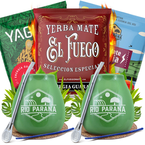 Yerba Mate Energia Set VOOR TWEE Kalebas Bombilla