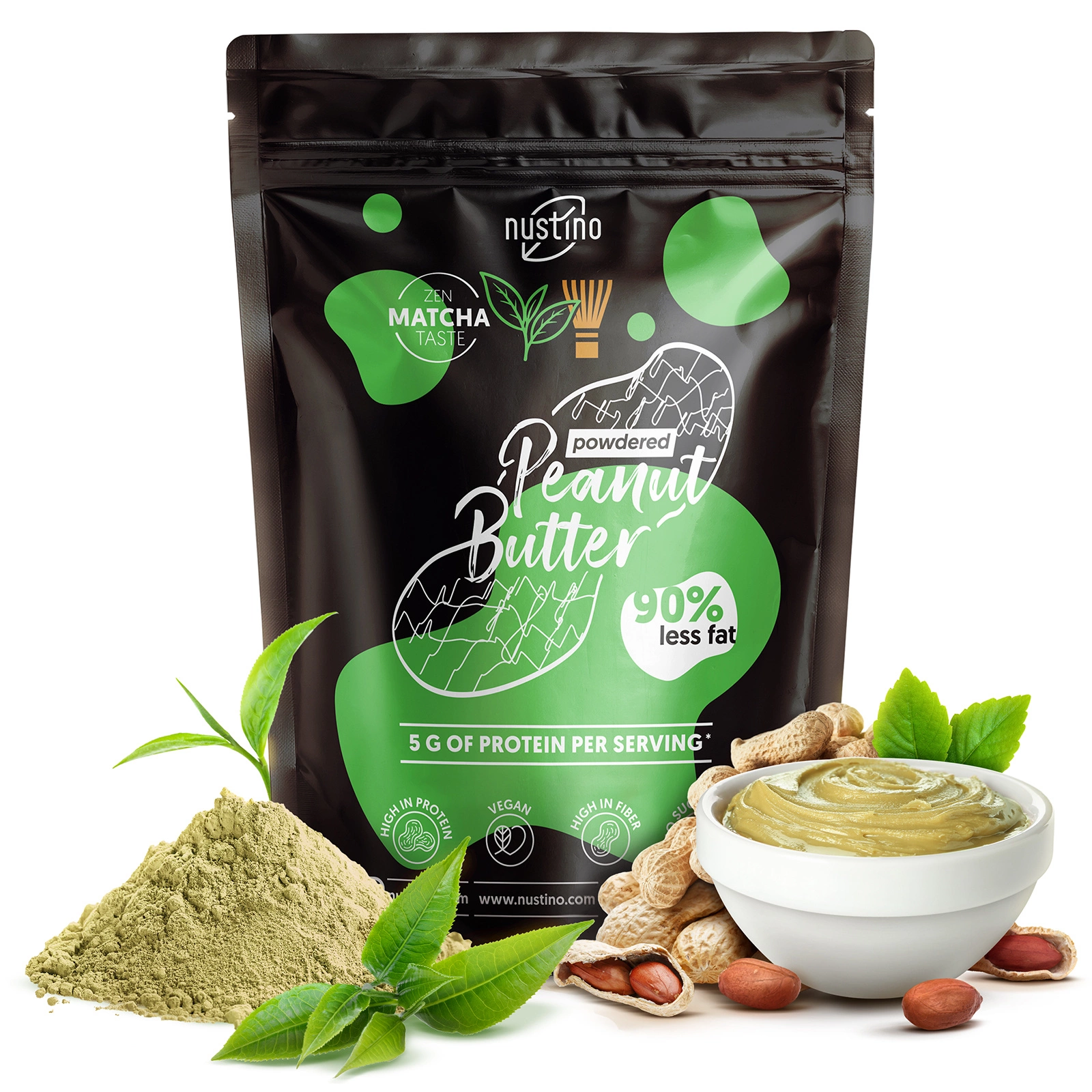 Nustino Matcha peanut butter powder