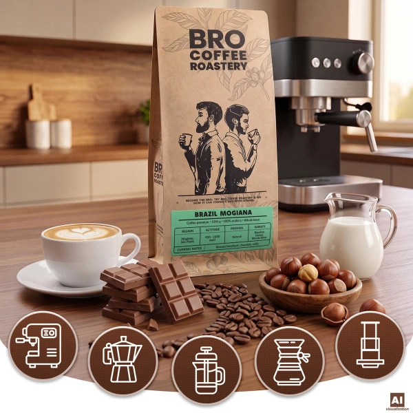 Bro Coffee Roastery – Hele Bonen Koffie Brazil Mogiana Premium 1 kg