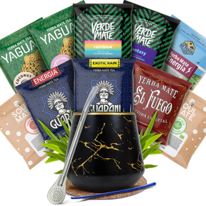 Yerba Mate-set: proefpakket 10x50g Kalebas + Bombilla
