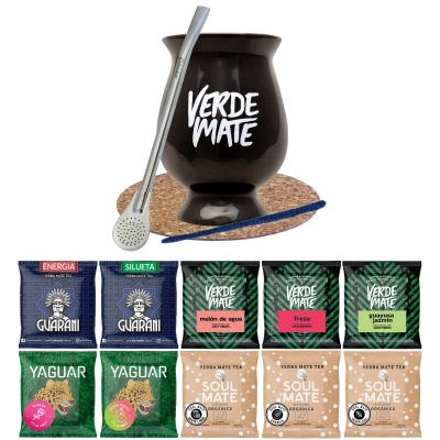 Startset Bombilla Mate beker + Yerba Verde Mate groen