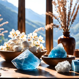 Blauwe Calciet (ruwe steen) 1 stuk.