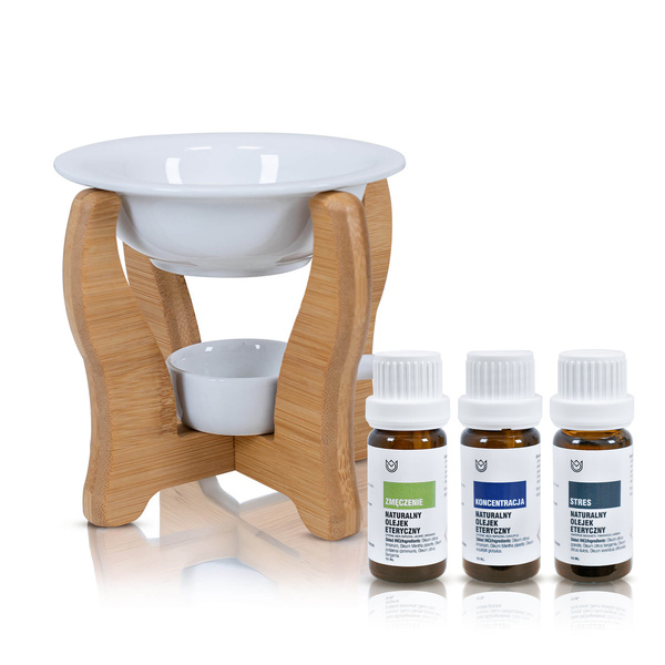 Aromatherapieset: natuurlijke essentiële oliën + aroma-brander