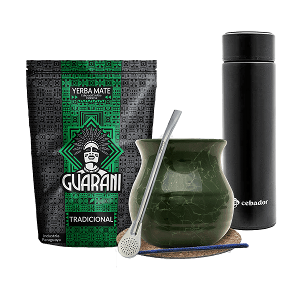 Set Yerba Guarani Elaborada 500g Kalebas Thermosfles