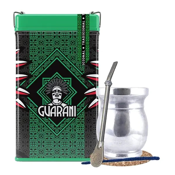 Set Yerbera Guarani Elaborada Tradicional 0,5kg Palo Santo