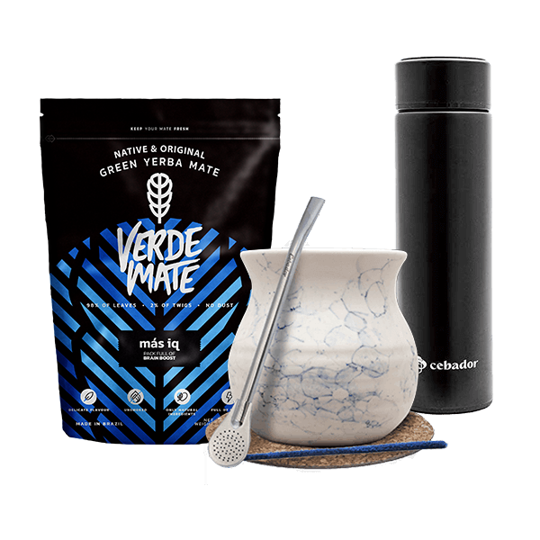 Set Yerba Verde Mate MAS IQ 500g Kalebas Thermosfles