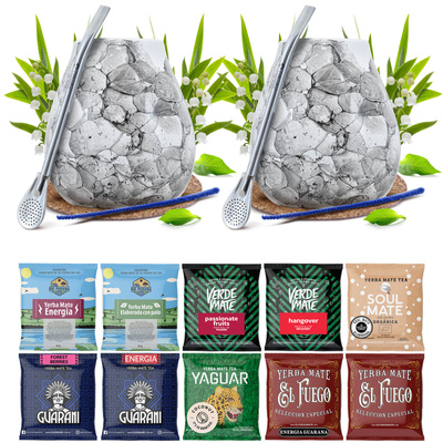 Yerba Mate Set VOOR TWEE Kalebas Bombilla