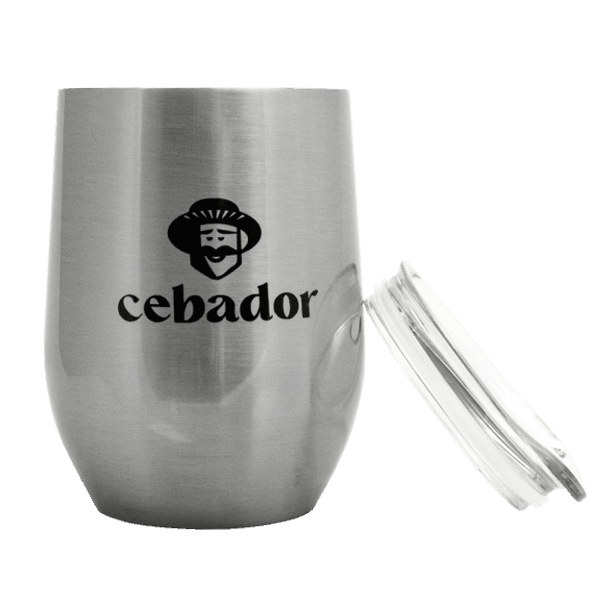 TermoLid – thermobeker voor yerba mate met deksel – Cebador (zilverkleurig) – 350 ml