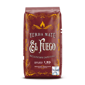 Yerba Mate-set: El Fuego Elaborada 1kg + Kalebas + Bombilla