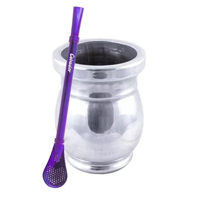 Palo Santo Mate beker + Bombilla Gringo Violet