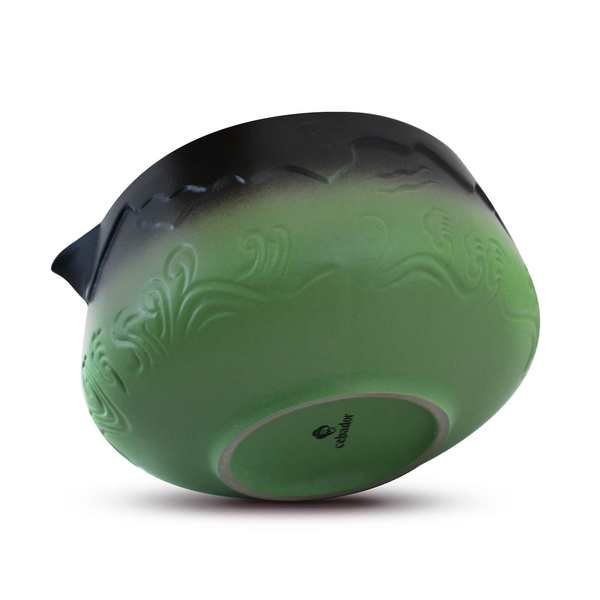 Matchawan – Keramische Matcha Kom met tuit – Mountain (groen)