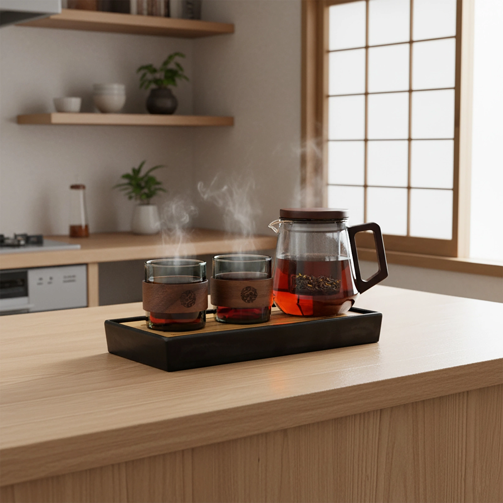 Glass teapot with magnetic infuser