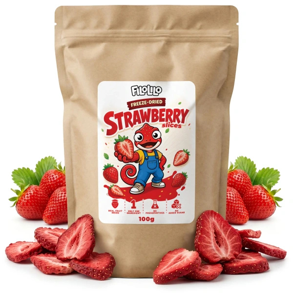 FiloLilo – Gevriesdroogde aardbeien (schijfjes) 100 g