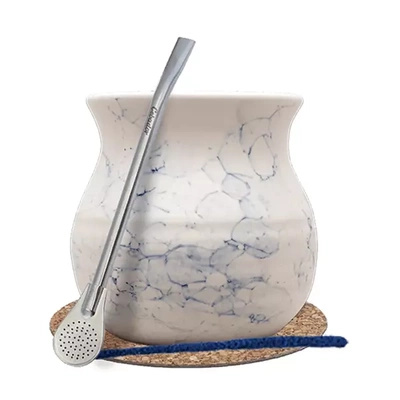 Starterset Mate beker/kalebas + Bombilla 19cm Yerba Mate