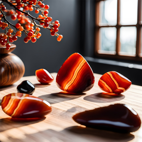 Carneool (ruwe steen) 1 stuk.