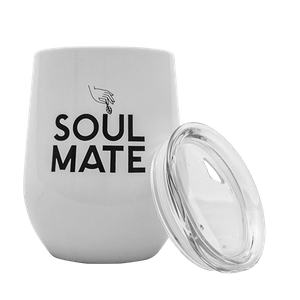 TermoLid – thermobeker voor yerba mate met deksel – Soul Mate (wit) – 350 ml