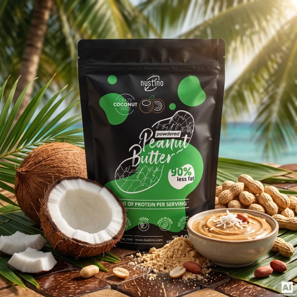 Set pindakaaspoeder Nustino: Classic + Coconut 2x400g