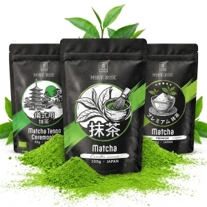 Set van 3 Japanse biologische matcha-theeën: ceremonieel + premium + culinair