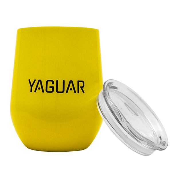 TermoLid – thermobeker voor yerba mate met deksel – Yaguar (geel) – 350 ml