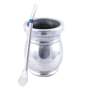 Palo Santo Mate Kopje + Bombilla Anillo Blauw