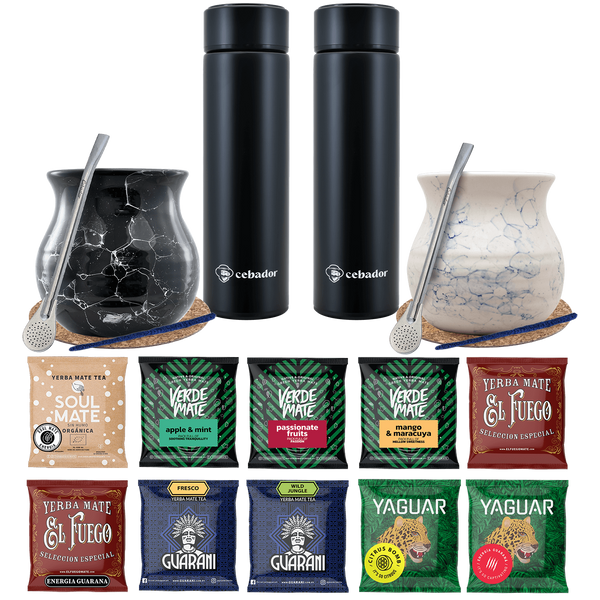 Yerba Mate Thermos Bombilla Set voor Twee 500g